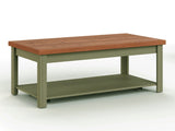 ZUN Bridgevine Home Vineyard 48 inch Coffee Table, No Assembly Required, Sage Green and Fruitwood Finish B108P160214