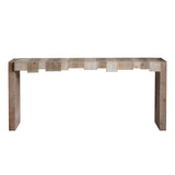 Rustic Modern Manufactured Wood Console Table with Step-Block Design W2729P239169
