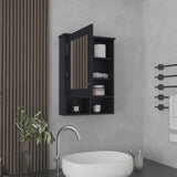 Vina Medicine Cabinet with Mirror Door 29" High Cabinet Organizer with Three concealed Shelves and B070P234359