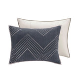 3 Piece Embroidered Cotton Quilt Set Navy King/Cal King B03596540