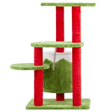 ZUN 32in Christmas Themed Cat Tower with Cat Condo, 3-Level Plush Cat Tree Activity Center for Indoor 55157586