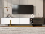 VIBE HAUS 66.7'' Light Luxury TV Stand for TVs up to 70 Inches, Modern TV Cabinet with Metal Legs, 1 N724P321446K
