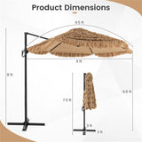 9.5ft Tropical-Style Outdoor Umbrella - 2-Tier Vented, Sun Protection, 36172303