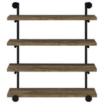 ZUN Black and Rustic Oak 40-inch Wall Shelf B062P153483