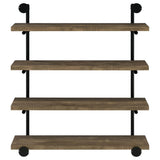 ZUN Black and Rustic Oak 40-inch Wall Shelf B062P153483