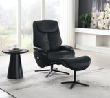 Black Motion Swivel Accent Chair with Ottoman B062P215445