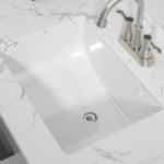 ZUN Bathroom Sink Rectangle Deep Bowl Pure White Porcelain Ceramic Lavatory Vanity Sink Basin with W122552094