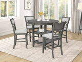 Counter Height Dining 5Pc Pub Height Dining Round Table Set Lower Storage Shelves Dining Room Set B011P232478