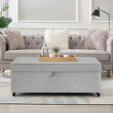Modern Large Comfort Sofa Ottoman with Storage, Modular Sectional Storage Ottoman With Wheels For W2186P178508
