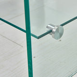 ZUN Glass Console Table, Transparent Tempered Glass Console Table with Rounded Edges Desks, Sofa Table W1718P233386