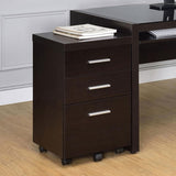 ZUN Cappuccino 3-Drawer Mobile File Cabinet B062P153727