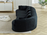 Curved Sectional Sofa, 111.5-inch Oversized Modern Bone-Free Cloud Sofa with 6 Pillows Luxury W3505P456572