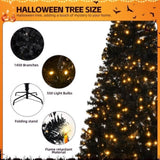 ZUN 8 FT Pre-lit Artificial Christmas Tree, Hinged Xmas Pine Tree with 1450 Branch Tips, 550 Lights and 45666299