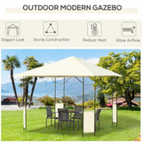 10' x 10' Outdoor Gazebo,Cream White Canopy Shelter 41891639