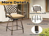 Outdoor Swivel Bar Stools Set of 2, Cast Aluminum Patio Bar Height, All-Weather Bar Dining 06373311