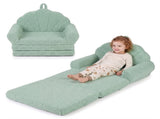 2-in-1 Flip Open Kids Sofa Lounger, Teddy Fleece Toddler Couch with Carry Handle for Ages 3 33867001