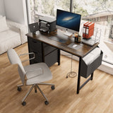 47.3"office desk with power outlet,3drawers and Side Pocket, Easy to Assemble,Frame stability W2887P240000