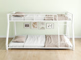 Metal Bunk Bed Twin Over Full Size with Removable Stairs, Heavy Duty Sturdy Frame with 12" Under-Bed W1935P195937