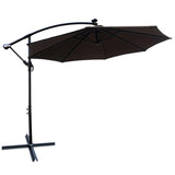 10 ft Outdoor Patio Umbrella Solar Powered LED Lighted Sun Shade Market Waterproof 8 Ribs Umbrella W65627957