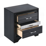 Black 3-drawer Nightstand B062P181321