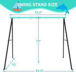 ZUN Porch Swing 2 Seat, 440lbs Weight Capacity Swing Stand, Heavy Duty A-Frame Swing, Swing Stand 55395700