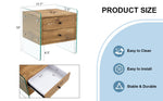 ZUN Double-drawer bedside table. The board surface is MDF sticker, and both sides are transparent W1151P191737