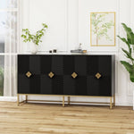 ZUN Carved 4 Door Sideboard ,Sideboard Buffet Cabinet With Storage ,Modern Coffee Bar Cabinet With W2232P164994