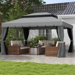 ZUN 10ft x 10ft Outdoor Patio Gazebo Canopy Tent Coffee-AS （Prohibited by WalMart） 13114202