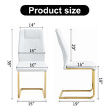 Modern dining chairs, dining room chairs, and golden leg cushioned chairs made of artificial W1151110421
