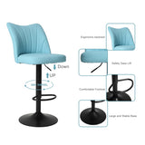 ZUN Swivel Bar Stools Set of 2,Height Adjustable Counter Stool,Modern Armless Faux Leather Barstool W561P175969