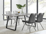 Coronado Contemporary Dining Chair in Gray Powder Coated Finish and Pewter Fabric - Set of 2 B2736P354269