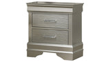 Modern Style 2-Drawer Nightstand made with Wood in Silver B009P178536