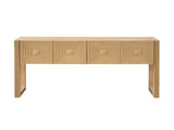 Geometric Carved Console with 3 Soft-Close Drawers, Fluted Leg Details, Entryway Sofa N759P433572T