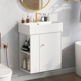 ZUN [Video]21.6inch Modern Floating Bathroom Vanity with Ceramic Basin - Perfect for Small Bathrooms, WF318758AAK