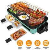 1500W Electric Indoor Grill 2 in 1 Electric BBQ Gill with Grill Net Removable Plate 5 Temperature 90269749