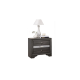 Traditional 2 Drawers Nightstand made with Wood in Gray 808857668363