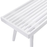 Larwich White Solid Wood Slatted Bench T2574P160499