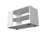 White Side Table in Melamine with Open Storage B062P290233