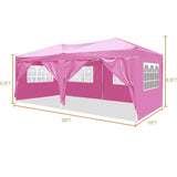 ZUN 10'x20' Folding Canopy with 6 Removable Sidewalls Outdoor Event Shelter UPF 50+ Gazebo Portable W2185P191601