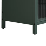 Modern Three-tier Glass Door Cabinet with Featuring Four-tier Storage, for Entryway Living Room W757P241565