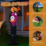 12FT Giant Halloween Inflatable Blow Up Decorations, Pumpkin Man Holding Skull with Built-in LEDs 59691906