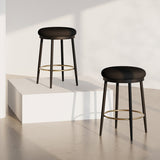 24.75'' Modern Counter Stools Set of 2,Black Counter Stools with iron Frame,Sponge N780P189729B