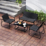 4-Piece Outdoor Conversation - 2 Chairs 1 Loveseat 1 Coffee Table,Patio Furniture 33613293