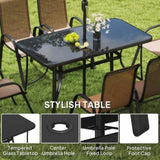 Outdoor dining table and chair package with umbrella 71751656