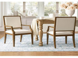 Indoor Upholstered Arm Dining Chairs With Rubber Wood,WalnutBeige N768P489281W