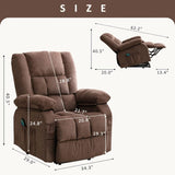 ZUN Power Lift Recliner Chair Recliners for Elderly Heat and Massage Recliner Chair for Living Room W1521P182423