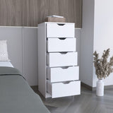 Basilea 5 Drawers Tall Dresser, Pull Out System -White B20092123