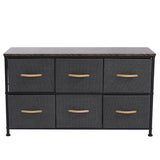 ZUN 3-Tier Wide Drawer Dresser, Storage Unit with 6 Easy Pull Fabric Drawers and Metal Frame, Wooden 46440438