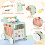 6-in-1 Wooden Baby Stroller with Play Kitchen 83152890