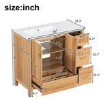 36" Wood Bathroom Vanity with Solid Wood Frame, 2 Soft Close Doors, 4Soft Close Drawers, Adjustable N729P321351N